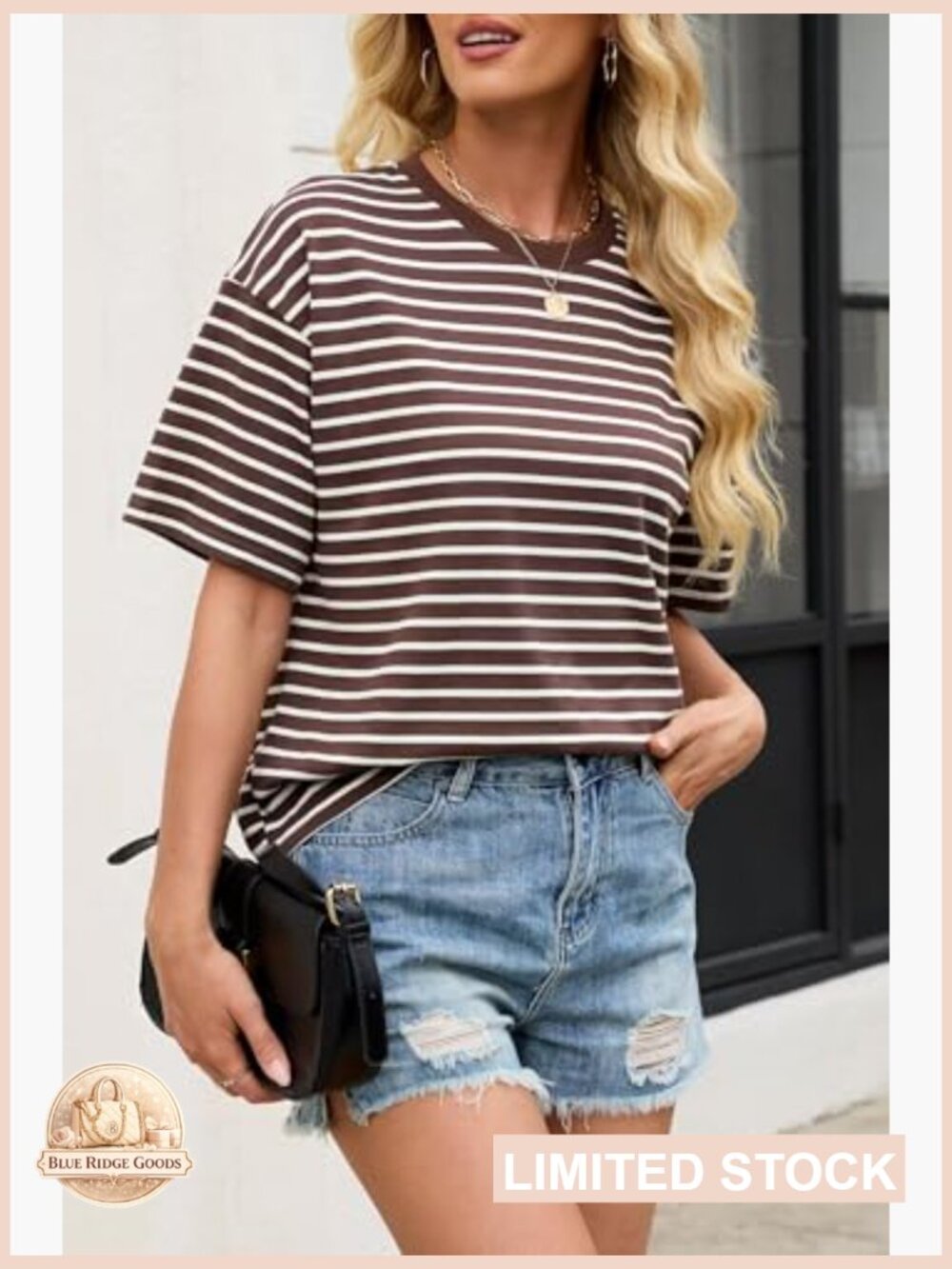 Vintage Striped Cropped Tee Loose Fit Casual Summer Top Y2K Retro Style - Picture 5 of 7